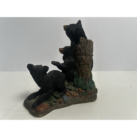 Vintage Living Stone Figurine "Bear Scratching Lessons" Momma Bear & Cubs 1998 - Picture 3 of 9